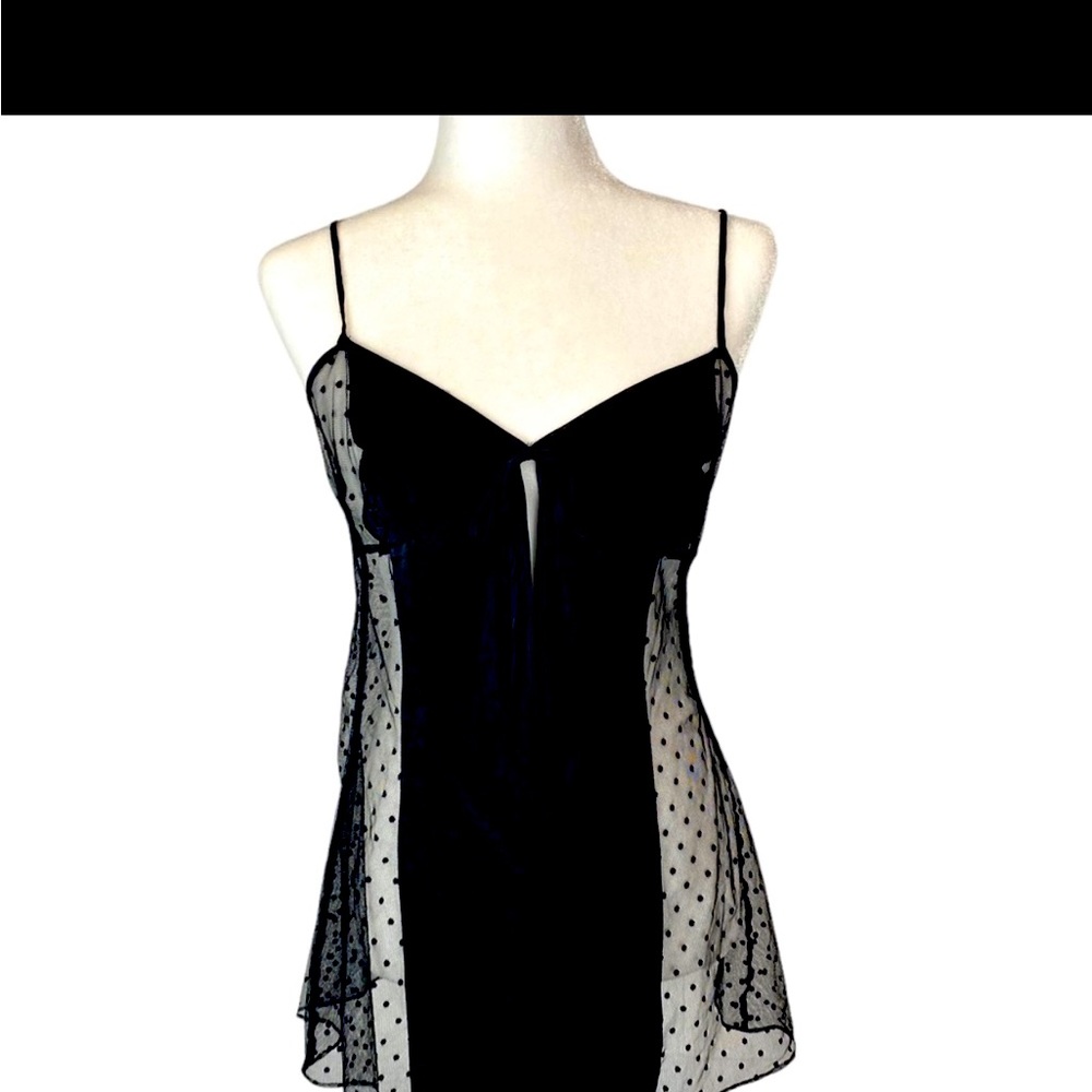 NWT 💋VICTORIA SECRET💋SILK Badydoll Sheer Lace Tie Front Nightie Teddy Lingerie